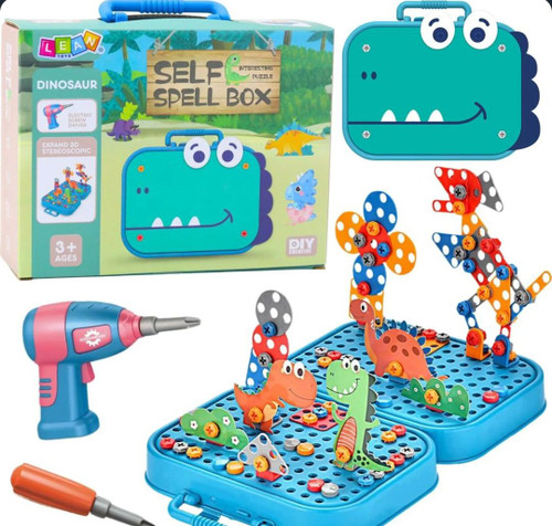 مکانو پازل پیچ و مهرهای دریلدار ۳۵۶ قطعه مدل دایناسور