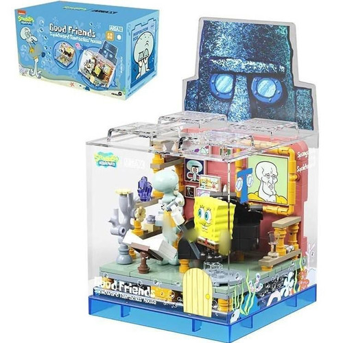 لگو خانه اختاپوس و باب اسفنجی با اتاق هنری و فیگورهای شخصیتها؛ مناسب ساختوساز و کلکسیون.